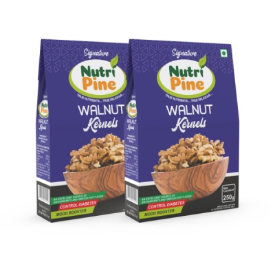 Nutripine Signature Walnut Kernels | Light Half | Pack of 2 | 500GM