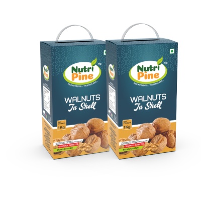 Nutripine Kashmiri Walnuts In-shell | Pack of 2 | 2 KG